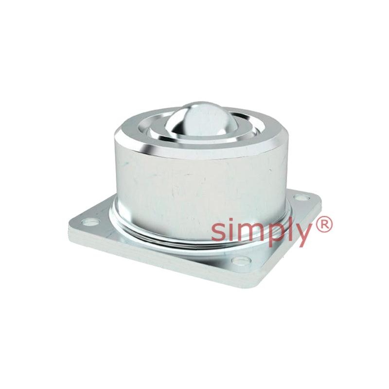 High-Performance High Capacity 4 Bolt Base Mounted Square Surface Ball Transfer Unit with 25.4mm Steel Ball - Load Capacity 160kg - Allow 2-3 Days