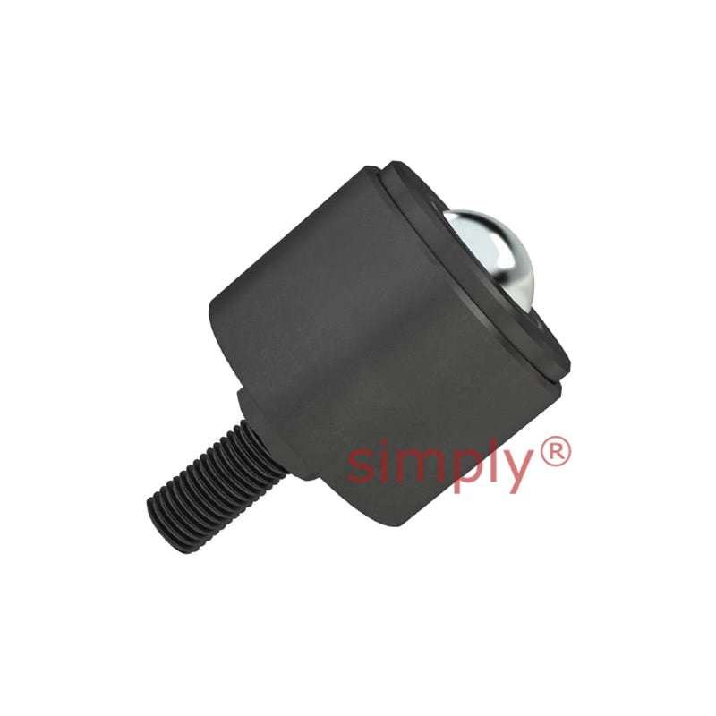 High Capacity Hex Threaded Ball Transfer Unit with 25.4mm Steel Ball 1/2 UNF Thread - Load Capacity 320kg - Allow 2-3 Days