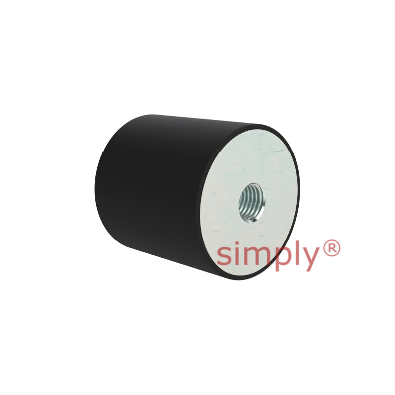 High-Performance Female Rubber Cylindrical Bump Stop 30x20mm M6 Thread